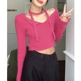 [2点セット] チョーカーリボン付きショート丈リブニット クロップド丈 | Riff | 詳細画像12 