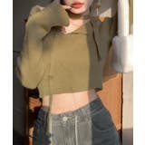 [2点セット] チョーカーリボン付きショート丈リブニット クロップド丈 | Riff | 詳細画像16 