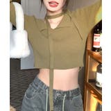 [2点セット] チョーカーリボン付きショート丈リブニット クロップド丈 | Riff | 詳細画像17 