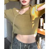 [2点セット] チョーカーリボン付きショート丈リブニット クロップド丈 | Riff | 詳細画像18 