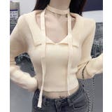 [2点セット] チョーカーリボン付きショート丈リブニット クロップド丈 | Riff | 詳細画像25 