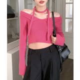 [2点セット] チョーカーリボン付きショート丈リブニット クロップド丈 | Riff | 詳細画像8 