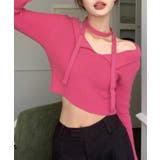 [2点セット] チョーカーリボン付きショート丈リブニット クロップド丈 | Riff | 詳細画像9 