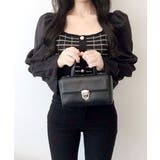 チェック柄クロップドトップス パフスリーブ キャンディスリーブ | Riff | 詳細画像35 