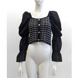 チェック柄クロップドトップス パフスリーブ キャンディスリーブ | Riff | 詳細画像40 