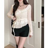 レイヤード風裾アシメフリルトップス シアーニット 重ね着風 | Riff | 詳細画像12