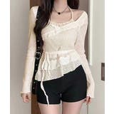 レイヤード風裾アシメフリルトップス シアーニット 重ね着風 | Riff | 詳細画像13