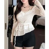 レイヤード風裾アシメフリルトップス シアーニット 重ね着風 | Riff | 詳細画像14