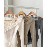 レイヤード風裾アシメフリルトップス シアーニット 重ね着風 | Riff | 詳細画像2