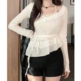 レイヤード風裾アシメフリルトップス シアーニット 重ね着風 | Riff | 詳細画像20