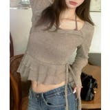 レイヤード風裾アシメフリルトップス シアーニット 重ね着風 | Riff | 詳細画像22