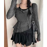 レイヤード風裾アシメフリルトップス シアーニット 重ね着風 | Riff | 詳細画像3