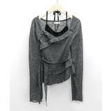 レイヤード風裾アシメフリルトップス シアーニット 重ね着風 | Riff | 詳細画像30