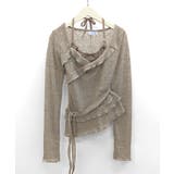 レイヤード風裾アシメフリルトップス シアーニット 重ね着風 | Riff | 詳細画像32