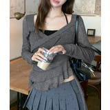 レイヤード風裾アシメフリルトップス シアーニット 重ね着風 | Riff | 詳細画像8