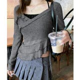 レイヤード風裾アシメフリルトップス シアーニット 重ね着風 | Riff | 詳細画像9