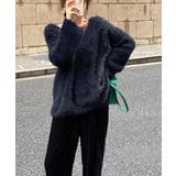 Vネックシャギーニット セーター プルオーバー | Riff | 詳細画像10 