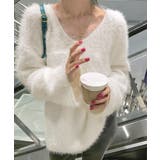 Vネックシャギーニット セーター プルオーバー | Riff | 詳細画像16 