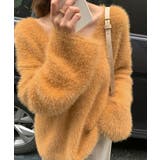 Vネックシャギーニット セーター プルオーバー | Riff | 詳細画像42 