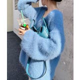 ブルー | Vネックシャギーニット セーター プルオーバー | Riff