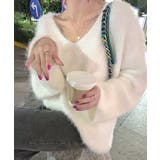 ホワイト | Vネックシャギーニット セーター プルオーバー | Riff