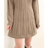 ケーブルニットミニワンピース セーター Vネック | Riff | 詳細画像32 