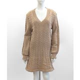 ケーブルニットミニワンピース セーター Vネック | Riff | 詳細画像38 