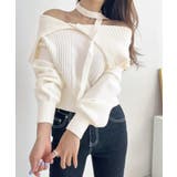 [2点セット] アシメオフショルニット&チョーカー リボン | Riff | 詳細画像3 