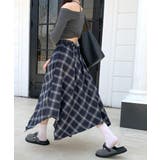 アシンメトリーチェック柄ロングスカート アシンメトリースカート フレアスカート | Riff | 詳細画像22