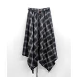 アシンメトリーチェック柄ロングスカート アシンメトリースカート フレアスカート | Riff | 詳細画像29