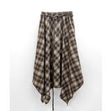 アシンメトリーチェック柄ロングスカート アシンメトリースカート フレアスカート | Riff | 詳細画像30