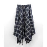 アシンメトリーチェック柄ロングスカート アシンメトリースカート フレアスカート | Riff | 詳細画像31