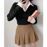 シャツレイヤード風ケーブルニット フェイクレイヤード ドッキング | Riff | 詳細画像33 