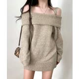 オフショルニットミニワンピース オフショルダー セーター | Riff | 詳細画像15 