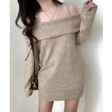 オフショルニットミニワンピース オフショルダー セーター | Riff | 詳細画像20 