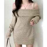 オフショルニットミニワンピース オフショルダー セーター | Riff | 詳細画像21 