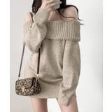 オフショルニットミニワンピース オフショルダー セーター | Riff | 詳細画像27 