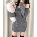 オフショルニットミニワンピース オフショルダー セーター | Riff | 詳細画像5 