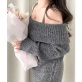 オフショルニットミニワンピース オフショルダー セーター | Riff | 詳細画像7 