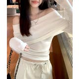 オフショルニット オフショルダー Tシャツ | Riff | 詳細画像11