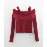 オフショル前ボタンニット オフショルダー 指穴開きニット | Riff | 詳細画像27 