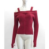 オフショル前ボタンニット オフショルダー 指穴開きニット | Riff | 詳細画像29 