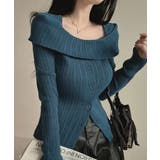 オフショルリブニット 前ボタン オフショルダー | Riff | 詳細画像12