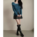 オフショルリブニット 前ボタン オフショルダー | Riff | 詳細画像13