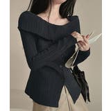 オフショルリブニット 前ボタン オフショルダー | Riff | 詳細画像20