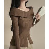 オフショルリブニット 前ボタン オフショルダー | Riff | 詳細画像23