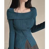 オフショルリブニット 前ボタン オフショルダー | Riff | 詳細画像8