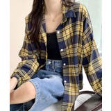 イエロー×ネイビー | チェックシャツ 羽織り ゆるシャツ | Riff