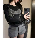 ラインストーンリボントップス ロンT Tシャツ | Riff | 詳細画像16
