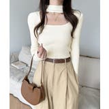 ハイネックデコルテ開きリブニット リブ編み セーター | Riff | 詳細画像14